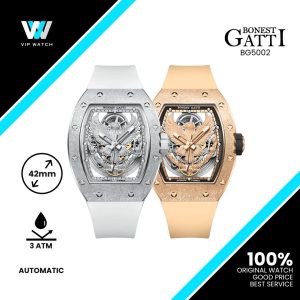 Bonest Gatti Angel Wing Theme Tonneau Automatic Men Watch BG5002 Gold / White