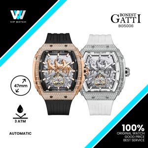 Bonest Gatti Horse Automatic Tonneau Men Watch Rubber Strap Automatic Movement BG5006