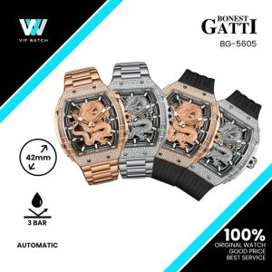 Bonest Gatti Barrel Dragon 184 zircon Bezel Men's Automatic Mechanical Watch Luminous BG5605