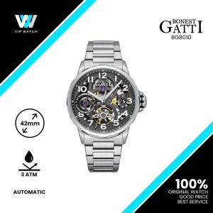 Bonest Gatti Automatic Men's Watch Stainless Steel Strap 20 Jewels Water Resistant 3ATM BG8010